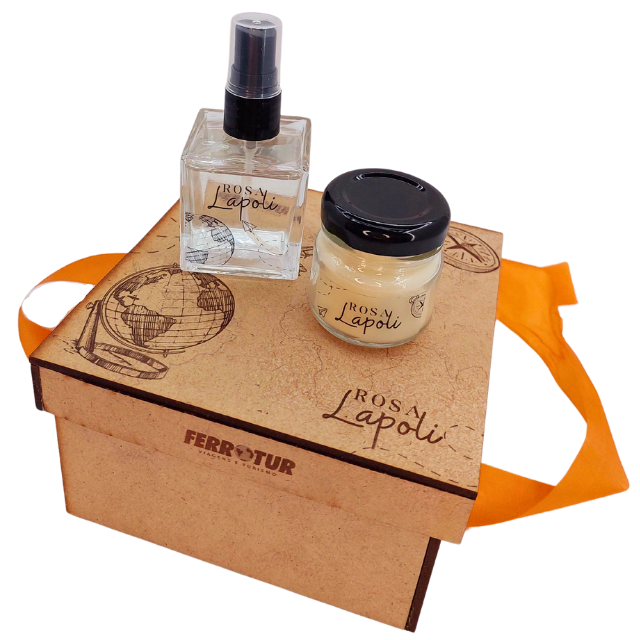 Kit Velas aromáticas 40g na caixa mdf