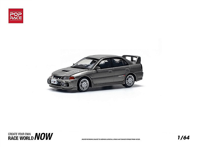 Mitsubishi Lancer Evolution IV 1:64 POP RACE Cinza - Atacado de