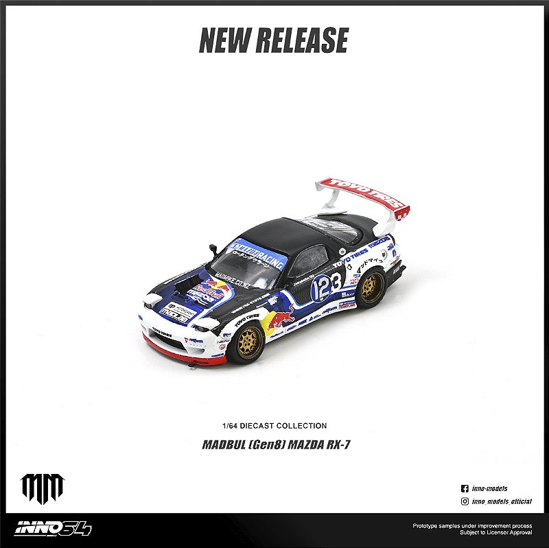 PRÉ-ORDER *** Mazda RX-7 Mad Mike MADBUL GEN8 1:64 INNO64