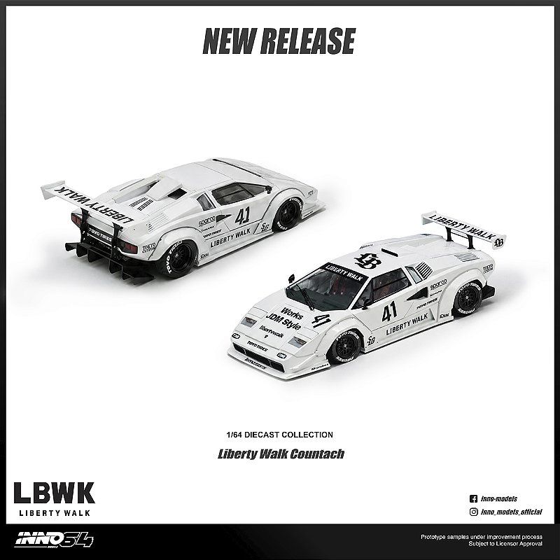 PRÉ-ORDER *** Countach LIBERTY WALK 1:64 INNO64 - Atacado de