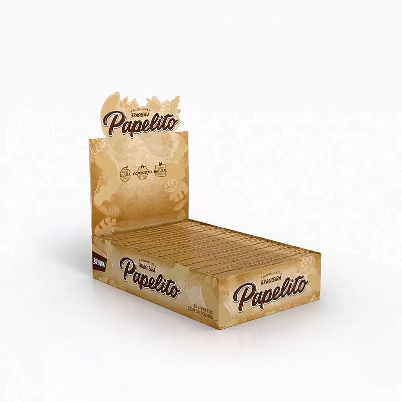 DISPLAY SEDA PAPELITO BROWN 1 1/4 C/ 25 LIVRETOS