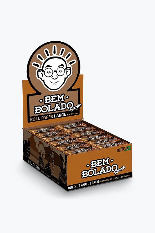 DISPLAY SEDA BEM BOLADO ROLL BROWN KING SIZE C/ 24 LIVRETOS
