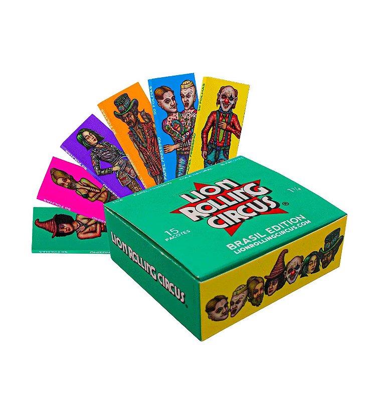 DISPLAY SEDA LION ROLLING CIRCUS BRASIL EDITION 1 1/4 C/ 15 LIVRETOS