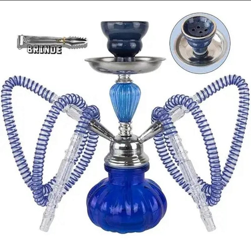 Narguilé Chininha com 2 Saídas Azul