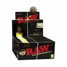 Caixa De Seda RAW Black King Size Slim C/50