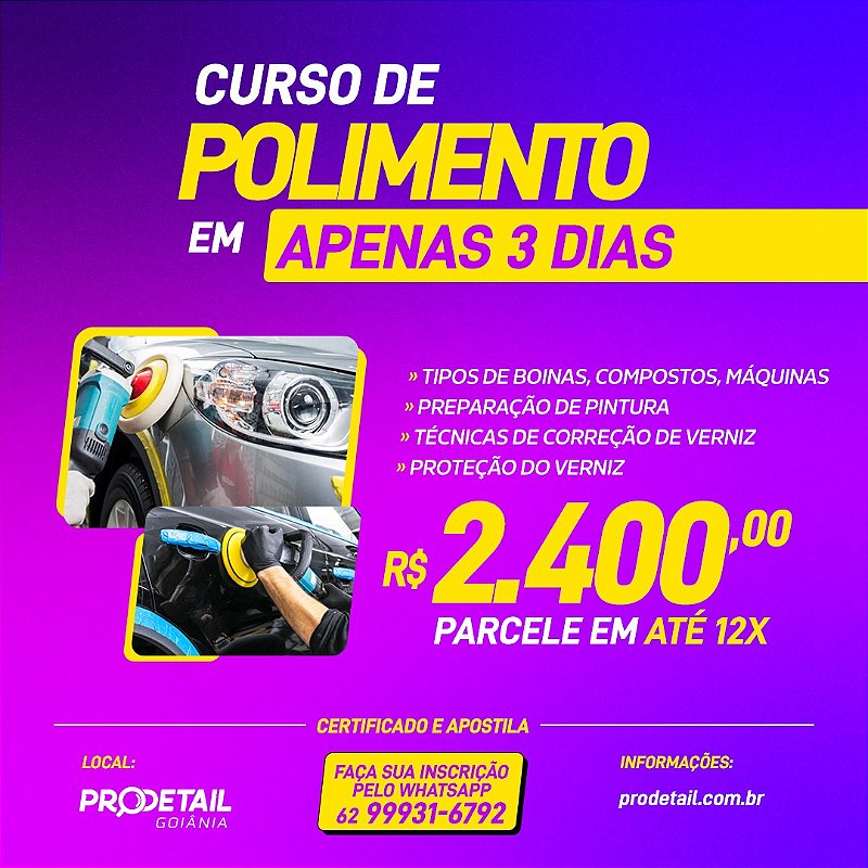 ProDetail Curso de Polimento 3 Dias