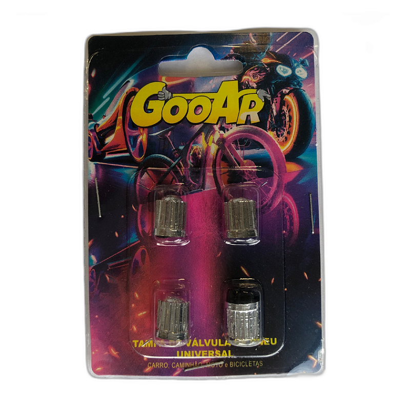 Gooar Kit 4 Tampas de Válvula Prata