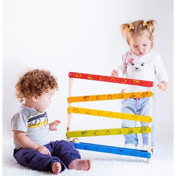 Brinquedo Infantil em Madeira Rola Bolinha - NewArt Toy