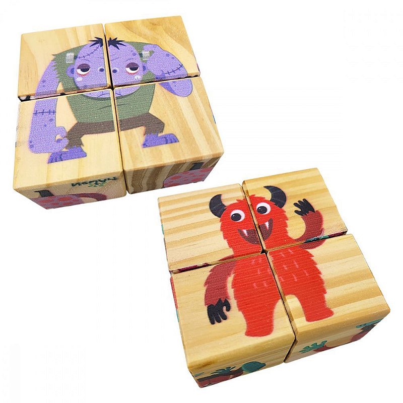 Brinquedo Para Bebê Quebra Cabeça Montessori Monstros - Newart Toy