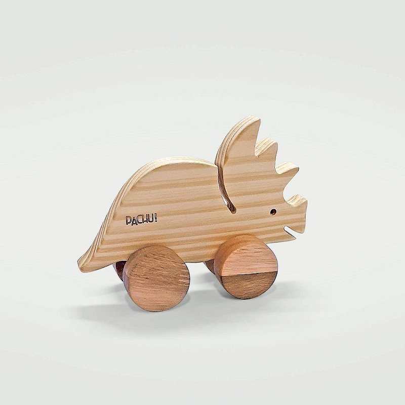 Carrinho Dinossauro Fred de Madeira - Pachu Design