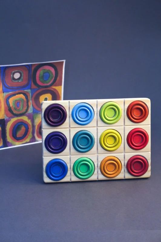 Círculos Concêntricos de Encaixe Kandinsky - Coloridos - Criando Brinquedos