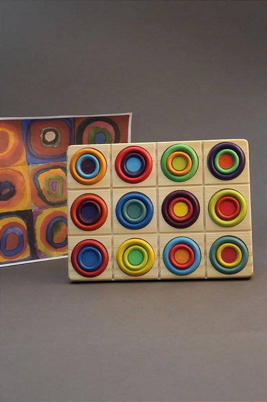 Círculos Concêntricos de Encaixe Kandinsky - Coloridos - Criando Brinquedos