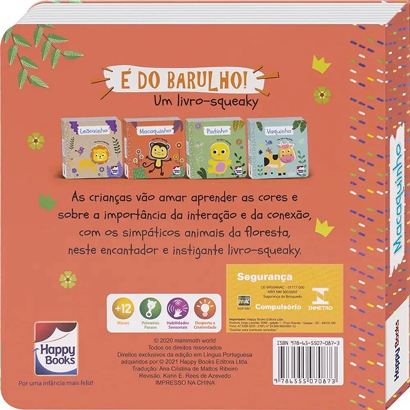 É do barulho! Um livro squeaky: Macaquinho - Happy Books