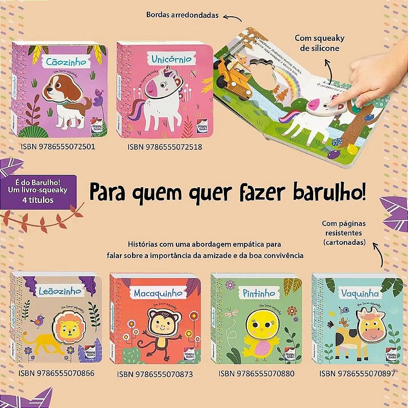É do barulho! Um livro squeaky: Macaquinho - Happy Books