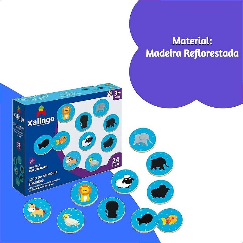 Jogo da Memória Sombras - Xalingo Brinquedos