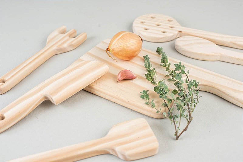 Kit Cozinha em Madeira - Olly Toys