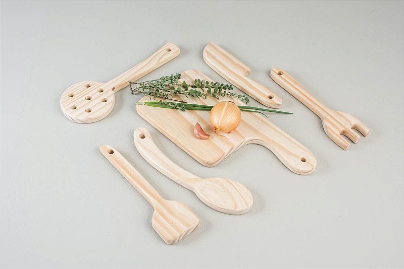 Kit Cozinha em Madeira - Olly Toys