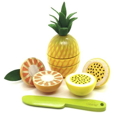 Kit Frutinhas com Corte: Abacaxi, Maracujá, Laranja e Faca - Newart Toy