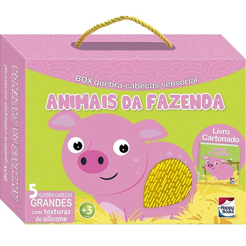 Livro + Quebra-cabeças sensoriais: Animais da Fazenda - Happy Books