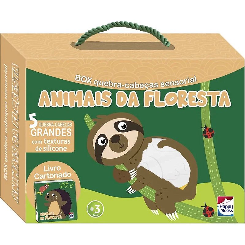 Livro + Quebra-cabeças sensoriais: Animais da Floresta - Happy Books