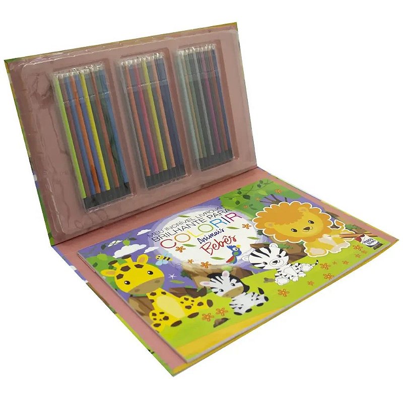 Meu Incrível LIVRO-KIT Brilhante para Colorir: Animais Bebês - Happy Books