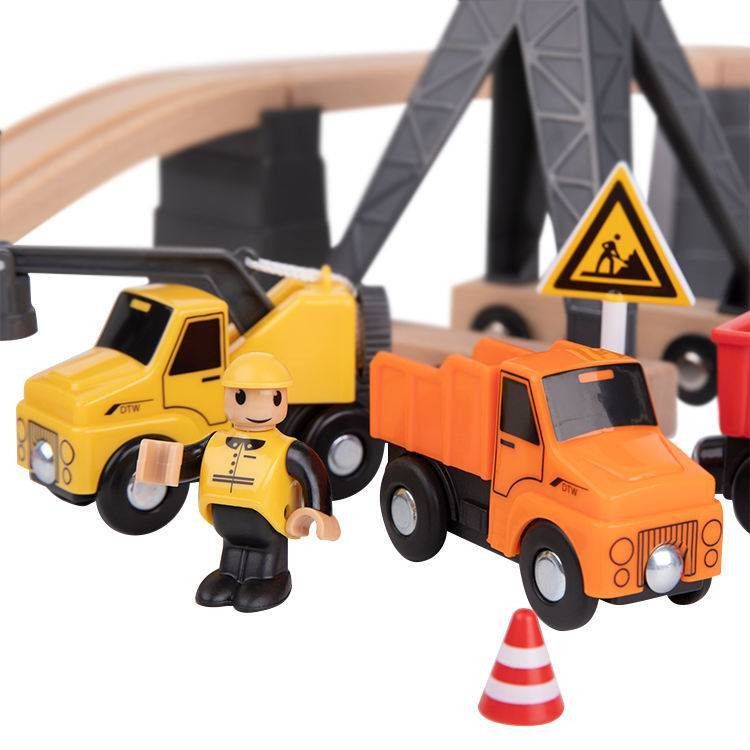 Pista de Carrinho - Tema Obras (construção) - 35 Peças - Média - Tooky Toy