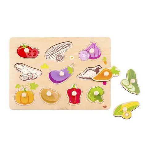 Quebra-Cabeça Encaixe Vegetais Com Pinos Alimentação 18m+ da Tooky Toy