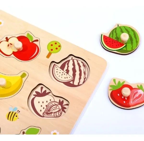 Quebra-Cabeça Encaixe Vegetais Com Pinos Alimentação 18m+ da Tooky Toy