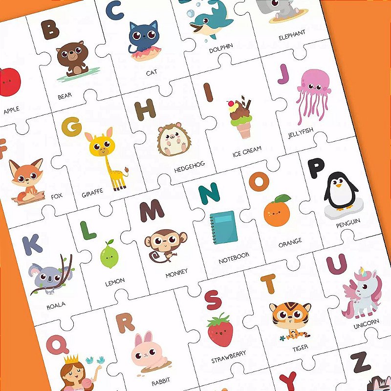Quebra-Cabeça Alfabeto em Inglês - Babebi