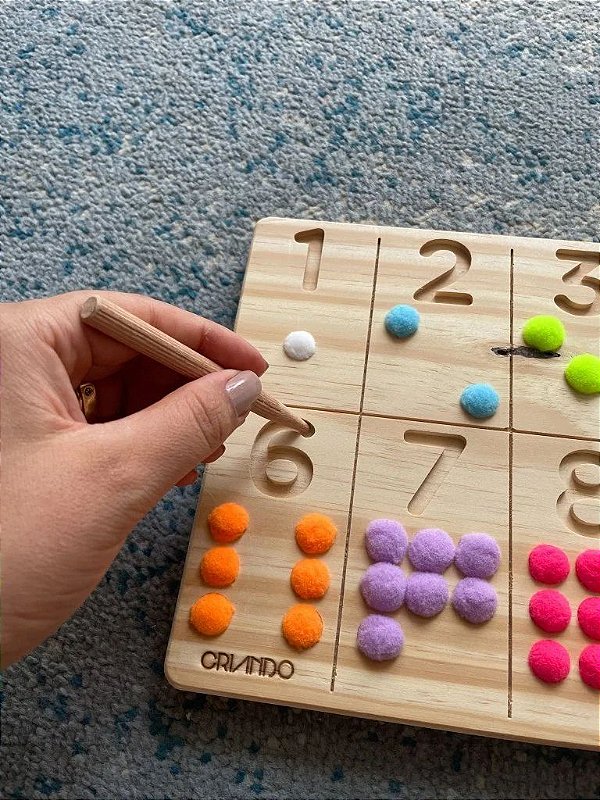 Tabuleiro de Contagem Montessori Nº1 - Criando Brinquedos