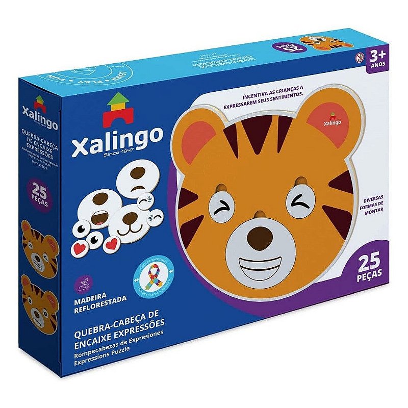 TDAH - Quebra-Cabeça de Encaixe Expressões - Xalingo Brinquedos