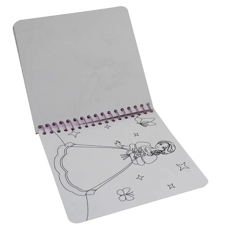 Kit Livro de Desenho Infantil com Princesas - Inclui Lápis de Cor e Acessórios - Happy Books