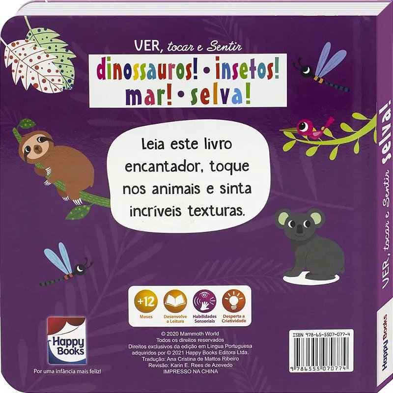 Livro Ver, tocar e Sentir: Selva! - Happy Books