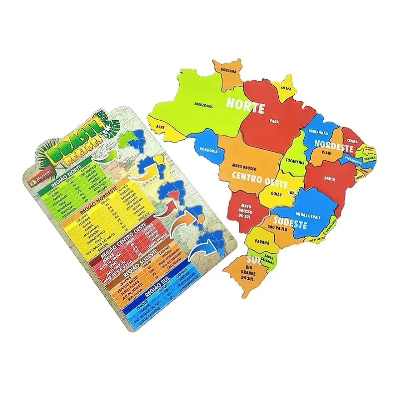 Quebra-cabeça (Mapa) Brasil em Regiões - Maninho