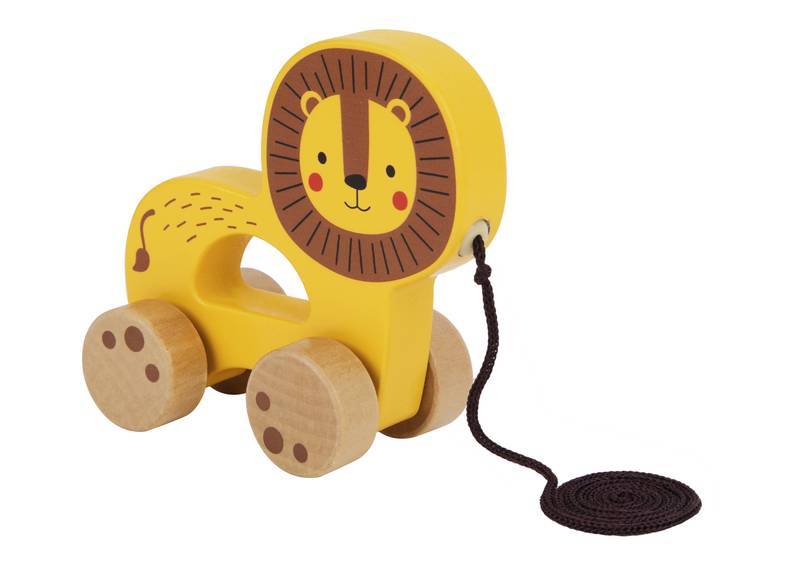 Leão de Puxar de Madeira - Brinquedo Educativo e Divertido - Tooky Toy