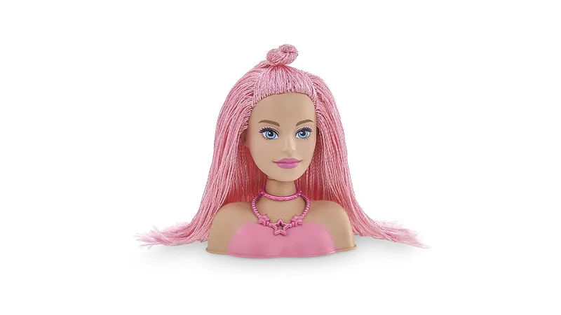 Mini Styling Head - Special Hair - Rosa - Barbie® - Mattel™ - Pupee