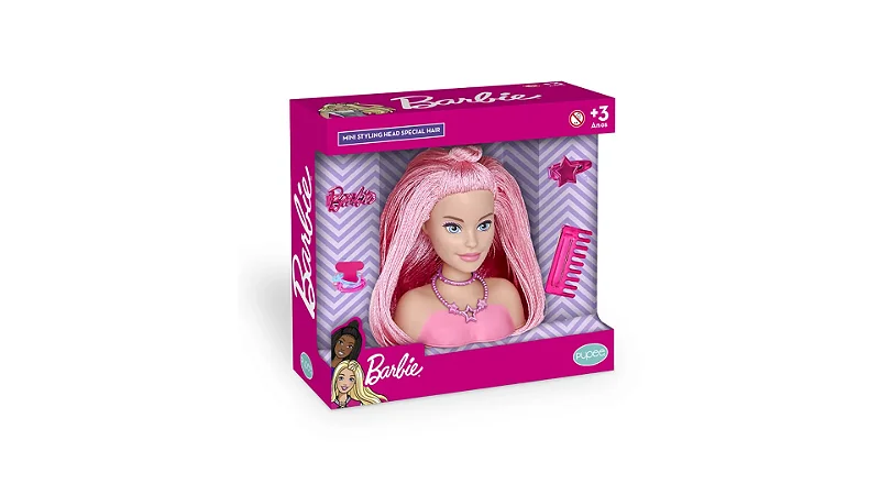 Mini Styling Head - Special Hair - Rosa - Barbie® - Mattel™ - Pupee