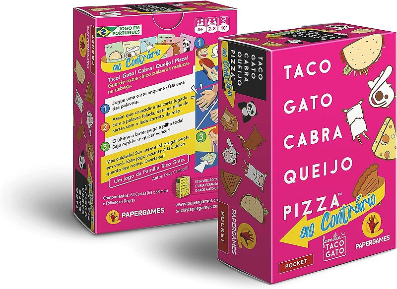 Taco Chapéu Bolo Presente Pizza- Jogo de Cartas PaperGames