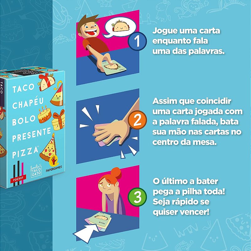 Taco Chapéu Bolo Presente Pizza (Família Taco Gato) - PaperGames