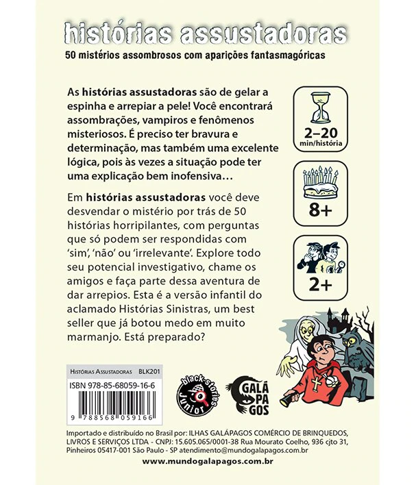 Jogo de Cartas Histórias Assustadoras - Desvende 50 Mistérios Horripilantes - Galápagos