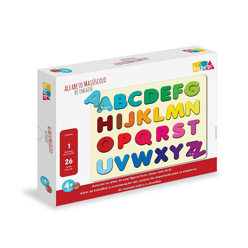 Alfabeto Maiúsculo de Encaixe: Um Brinquedo Educativo para Alfabetização - Babebi