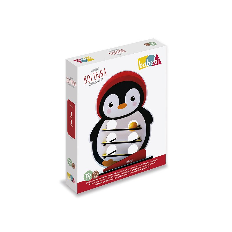 Rolando Bolinha com o Pinguim: Brinquedo Educativo para Crianças a Partir de 12 Meses - Babebi