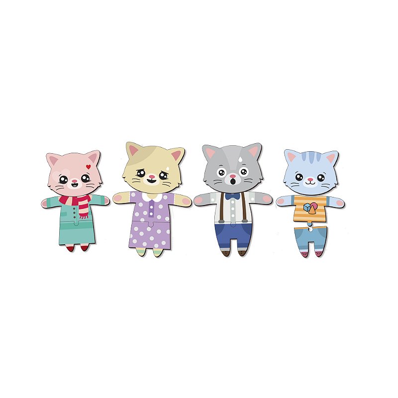 Família Gatinho Expressões - Estimule a imaginação e a criatividade do seu filho - Babebi