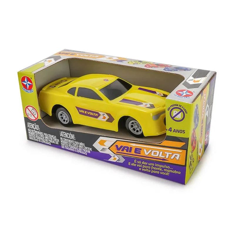 Carro Vai e Volta Esportivo Amarelo - Estrela