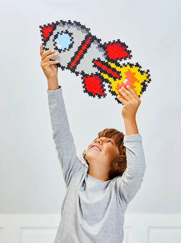 Quebra-cabeça Puzzle by Numbers - Rocket: Construa Seu Próprio Foguete Espacial!