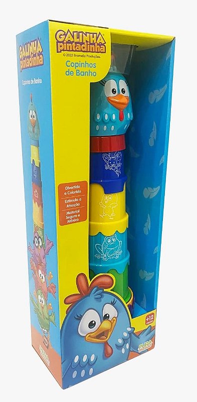 Galinha Pintadinha - Copo de Banhos Empilháveis - Yes Toys
