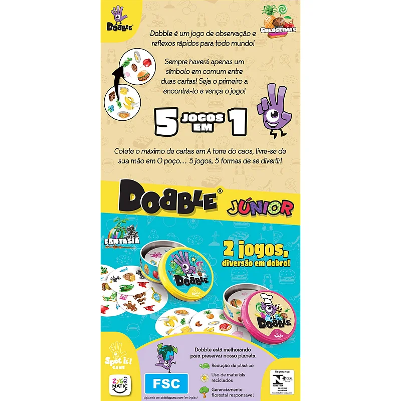 Dobble: Junior - Diversão Rápida e Educativa para Toda a Família - Galápagos