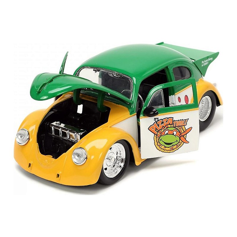 Volkswagen Drag Fusca 1959 Tartarugas Ninja + Figura Michelangelo Jada Toys 1:24