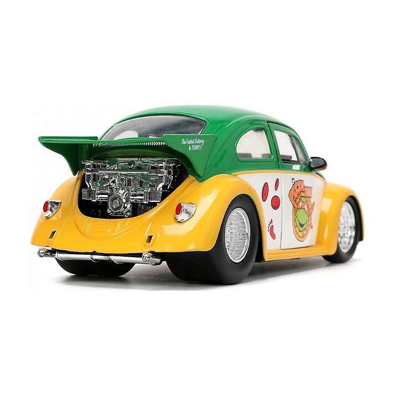 Volkswagen Drag Fusca 1959 Tartarugas Ninja + Figura Michelangelo Jada Toys 1:24