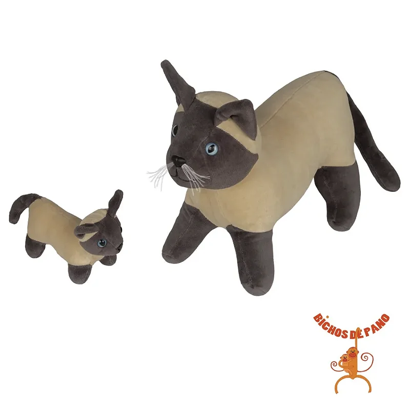 Gata Siamesa Grávida com Filhote da Coleção Bichos Grávidos - Bichos de Pano